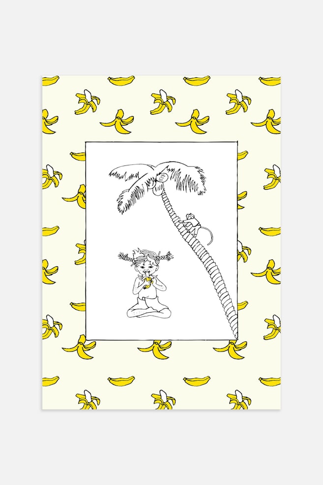 Pippi Eating Bananas Poster - Yellow - 1