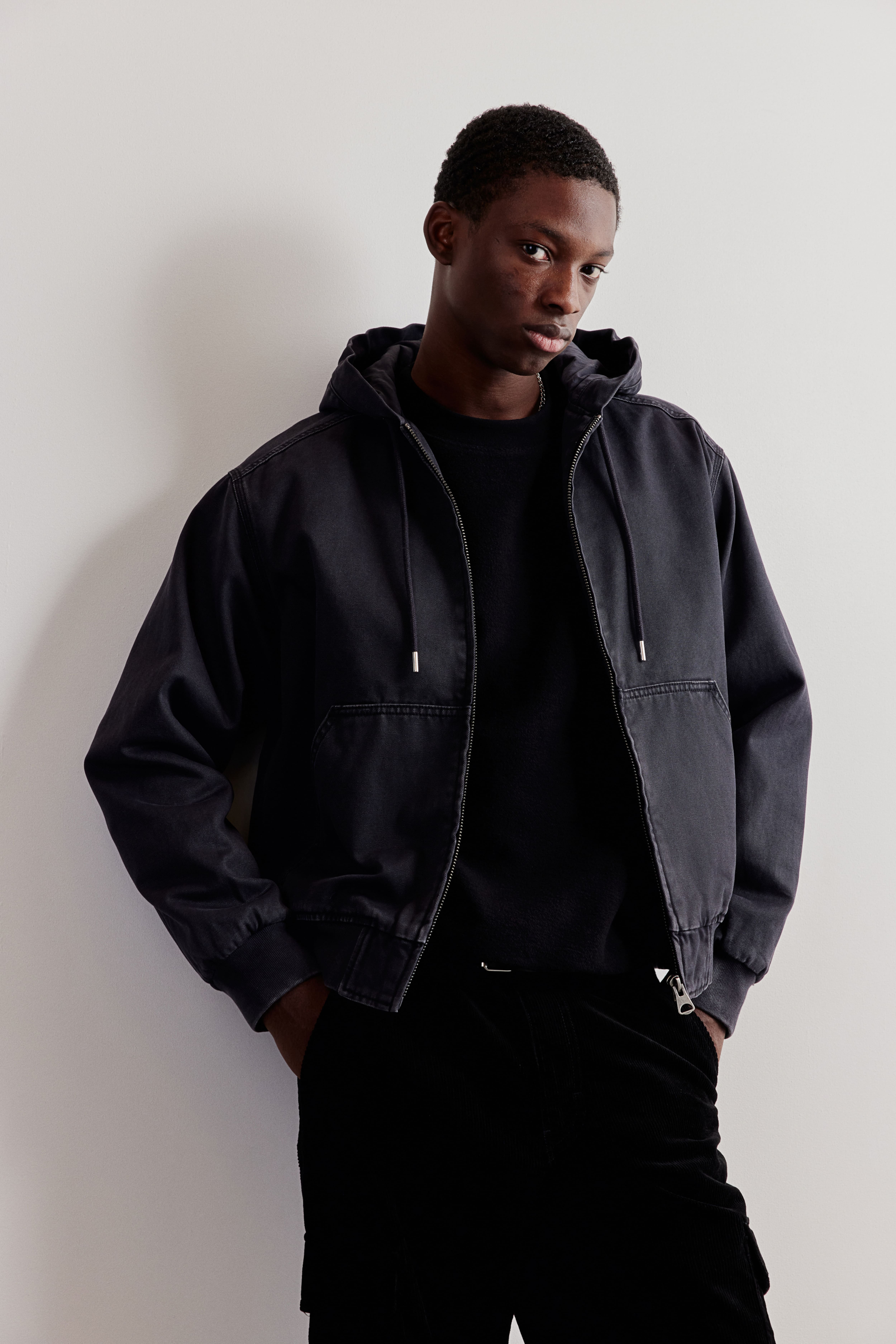 H&m black windbreaker best sale