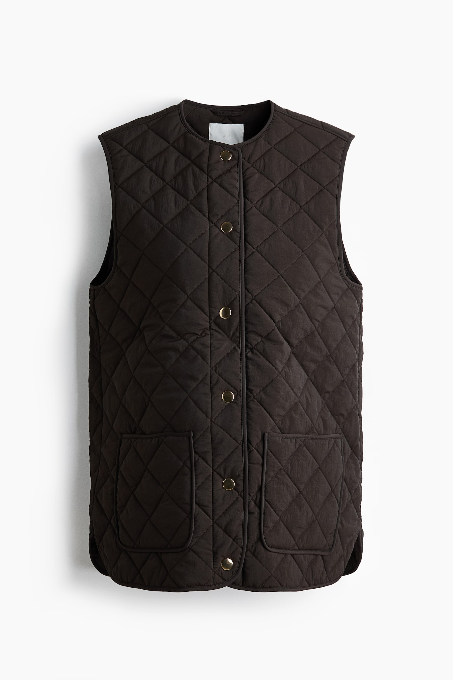 Женский жилет H&M Mama Before & After Babywearing Quilted Vest, цвет: Тёмный коричневый — фото 7