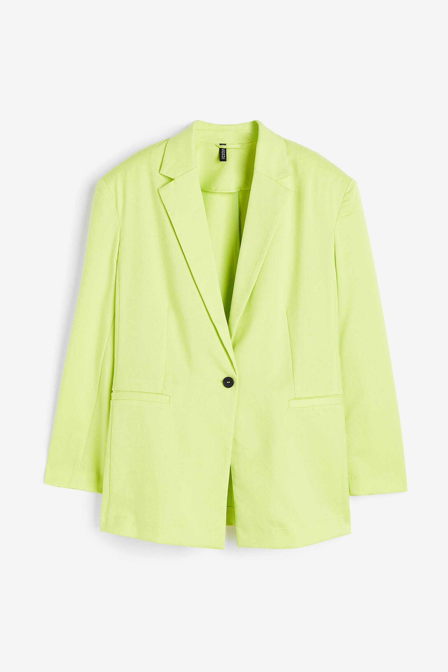 Oversized twill jacket - Neon green/Beige/Pinstriped/Black - 1