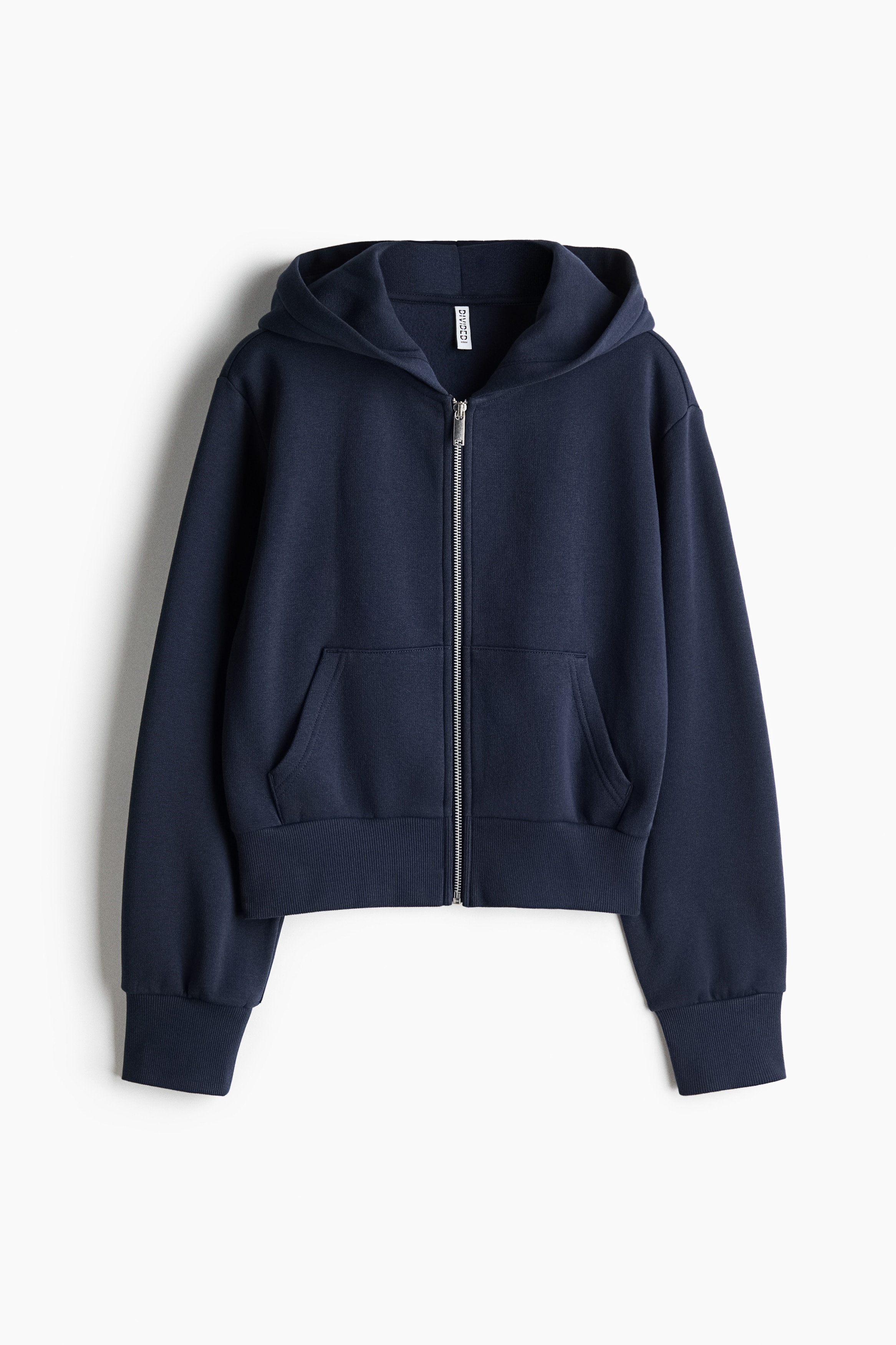 Zip-through hoodie - Dark blue/Cream
