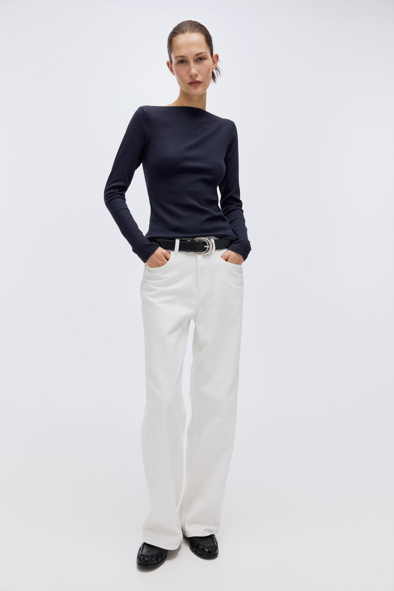 Ribbed Boat-Neck Top - image 4