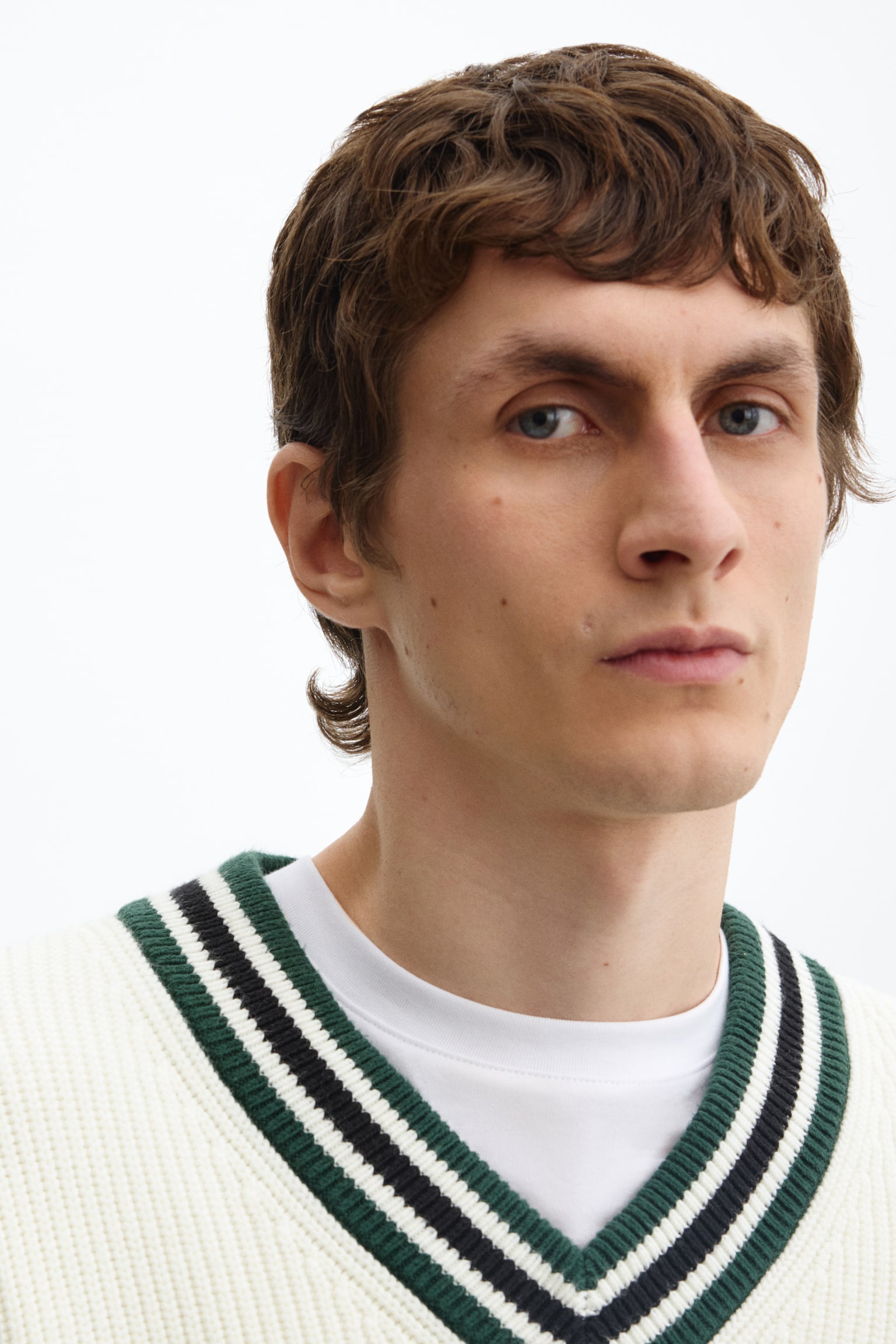 Relaxed Fit Rib-knit jumper - Cream/Stripes - 6