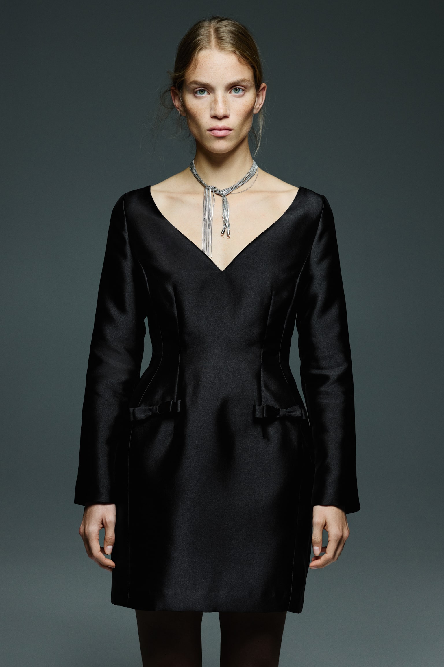 Hourglass twill dress - Black - 4