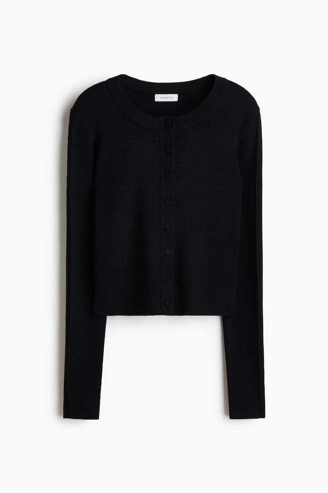 Wool cardigan - Black - 1