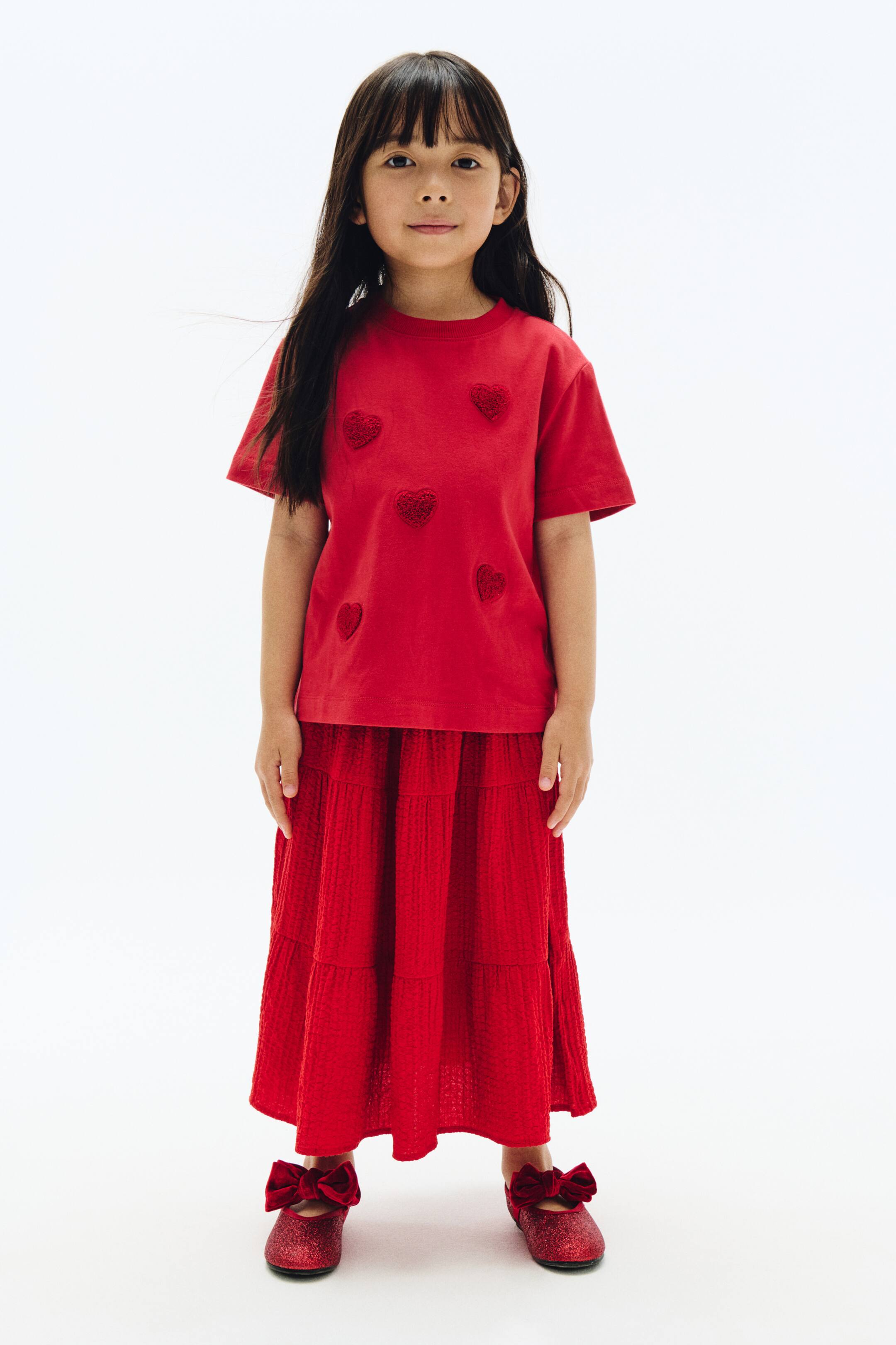 View larger image: Tiered seersucker skirt - Red - Kids | H&M IN 1