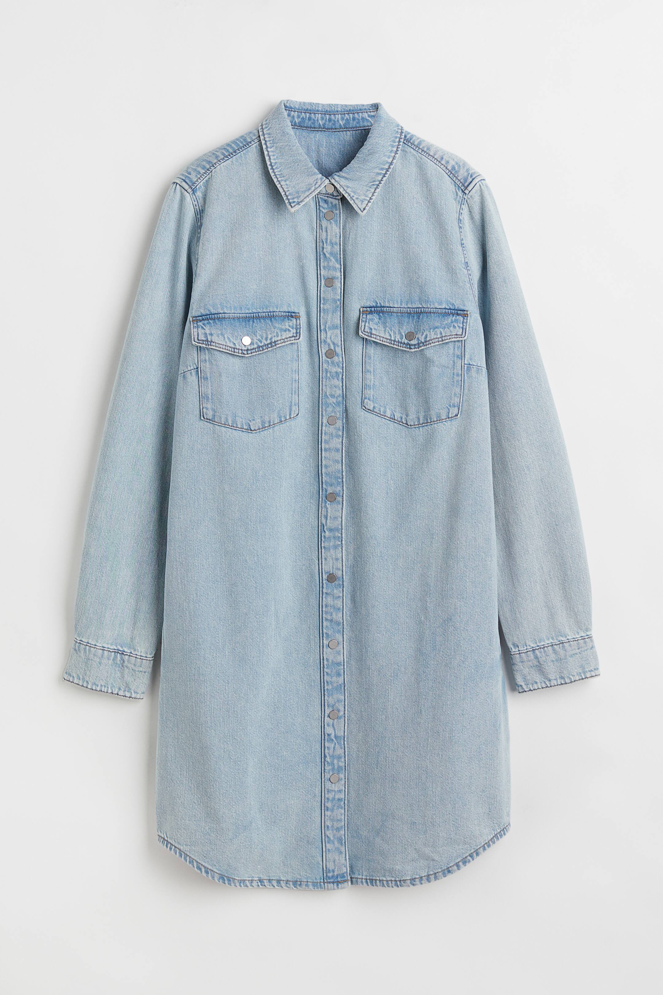 View larger image: Denim shirt dress - Light denim blue - Ladies | H&M 1