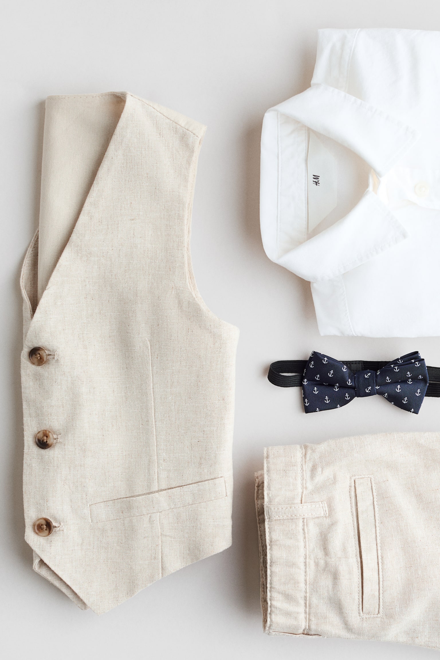 4-piece dressy set - Light beige/White/Light blue/Striped/Light green/Striped/Light beige - 6