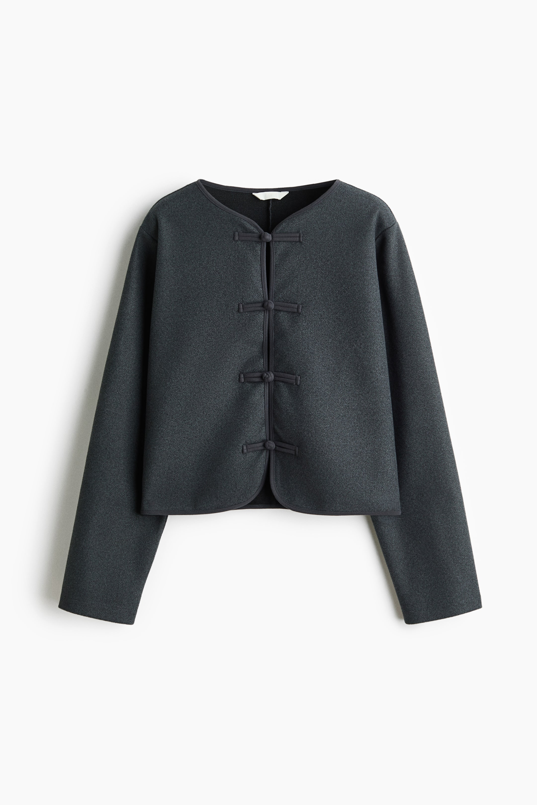 查看大圖: 刷毛結扣外套 - 深灰色 - Ladies | H&M 1