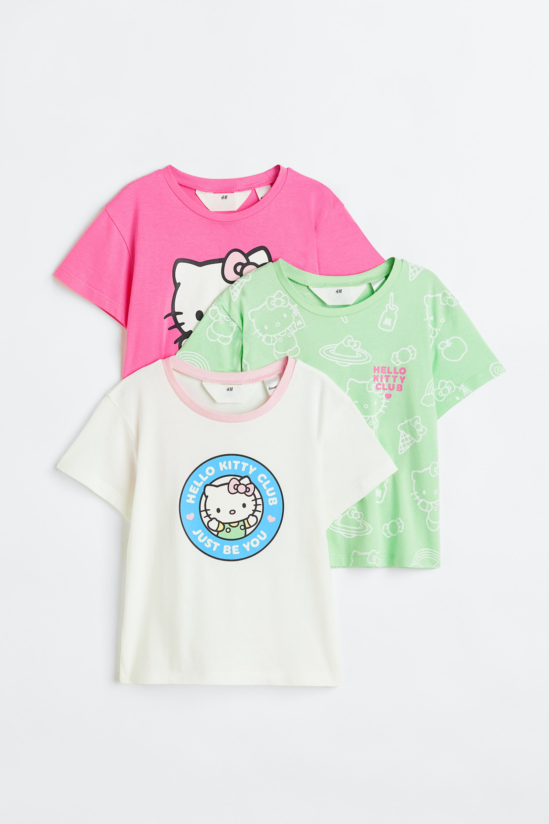 View larger image: 3-pack printed jersey tops - Light green/Hello Kitty - Kids | H&M 1