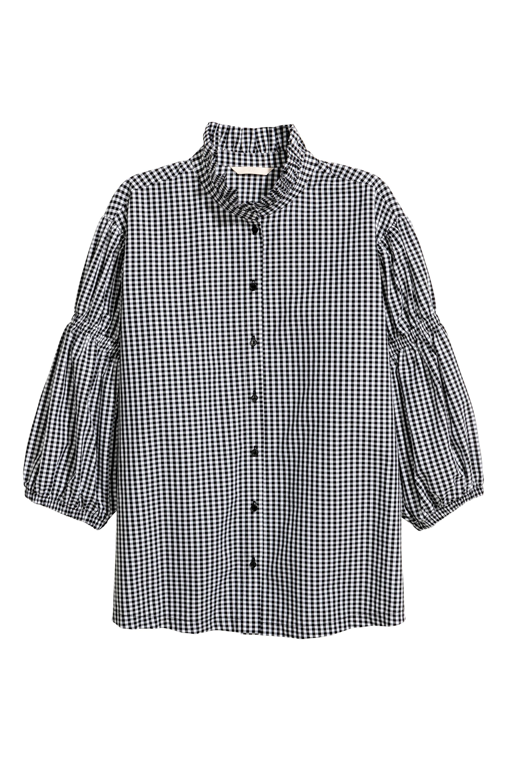 View larger image: Cotton blouse - Black/White/Checked - Ladies | H&M GB 1