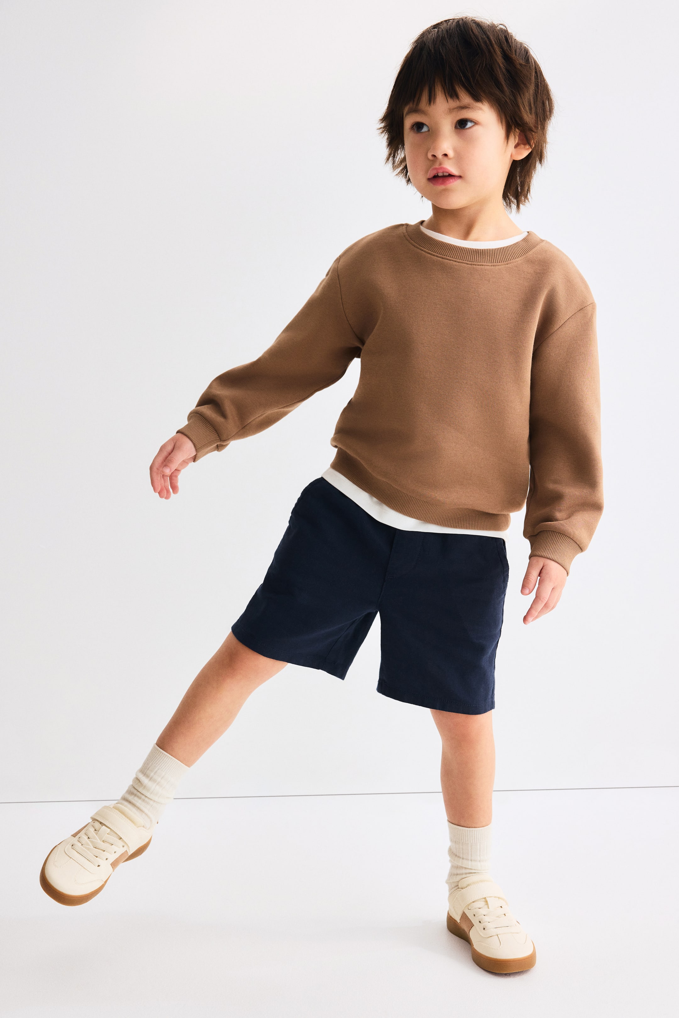 View larger image: Linen-blend drawstring shorts - Navy blue - Kids | H&M 1