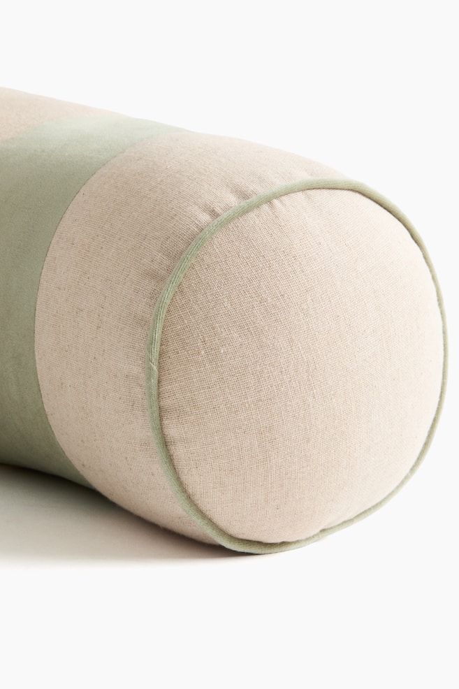 Nackenrolle aus Leinenmix - Hellbeige/Grün gestreift/Hellbeige/Braun gestreift - 2