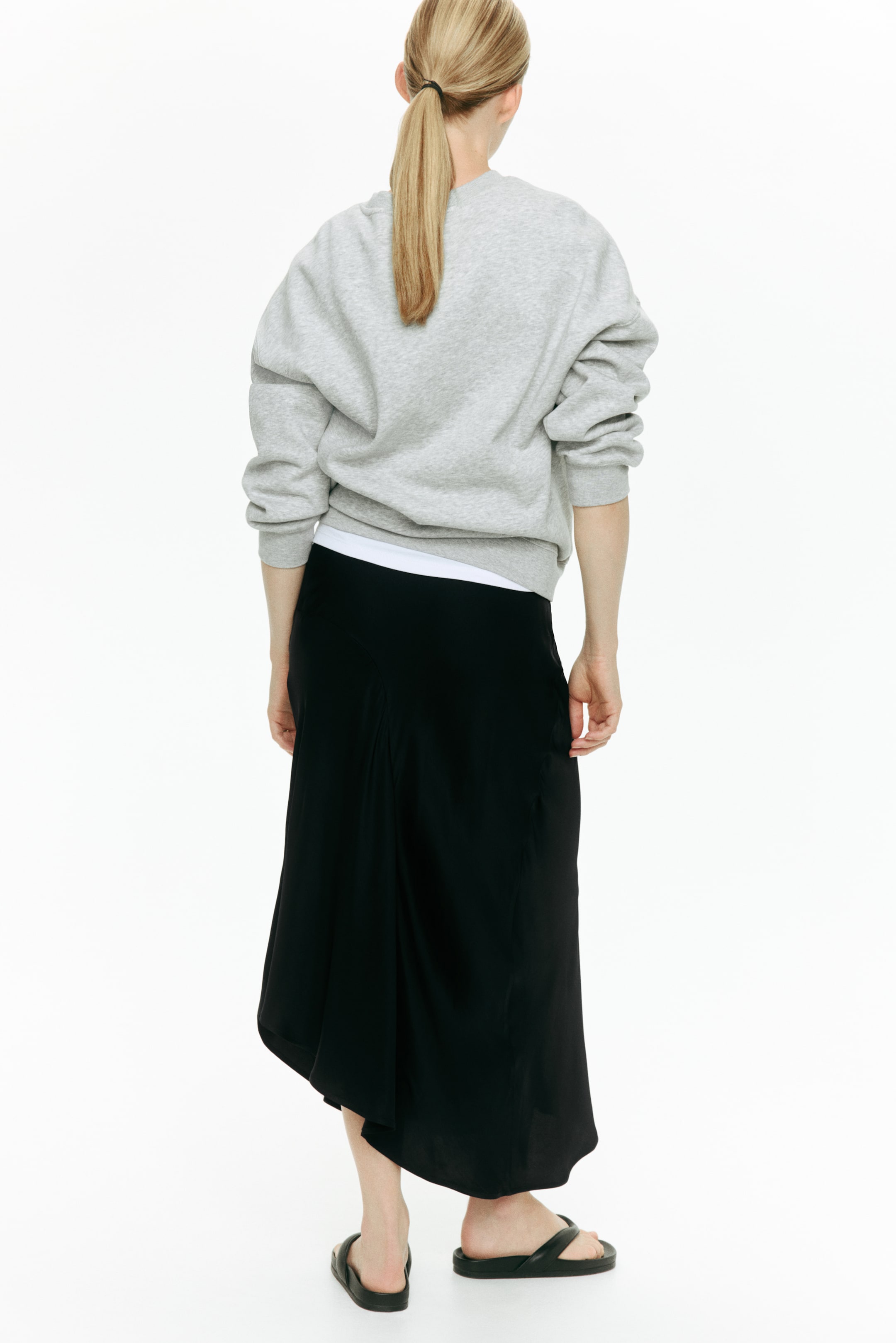 MAMA Asymmetric Satin Skirt