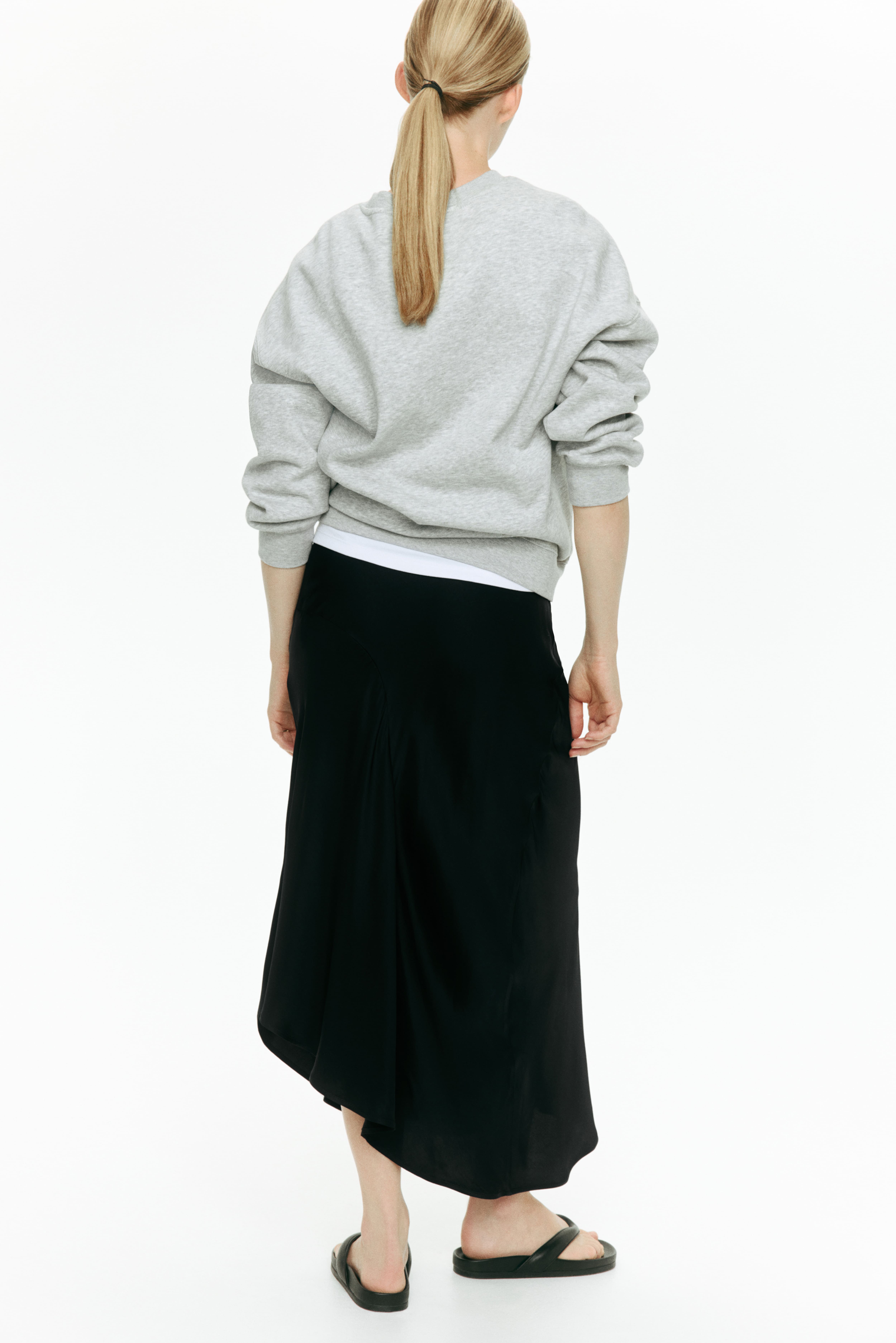 MAMA Asymmetric Satin Skirt