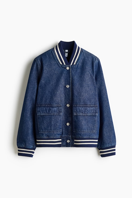 Женские куртки H&M Denim Baseball Jacket