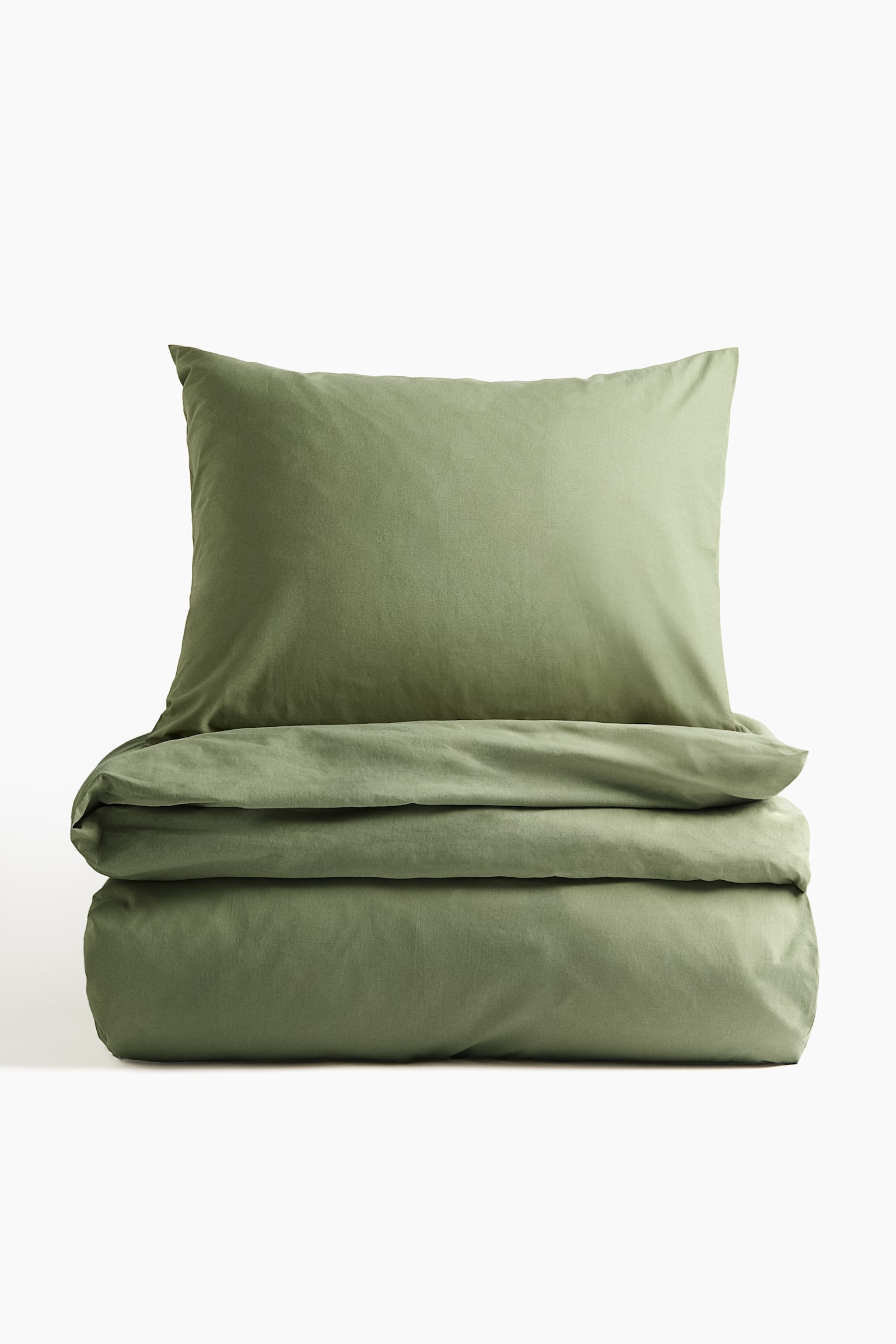 Cotton single duvet cover set - Khaki green/Orange/Dark brown/Greige/Dark green/Light yellow