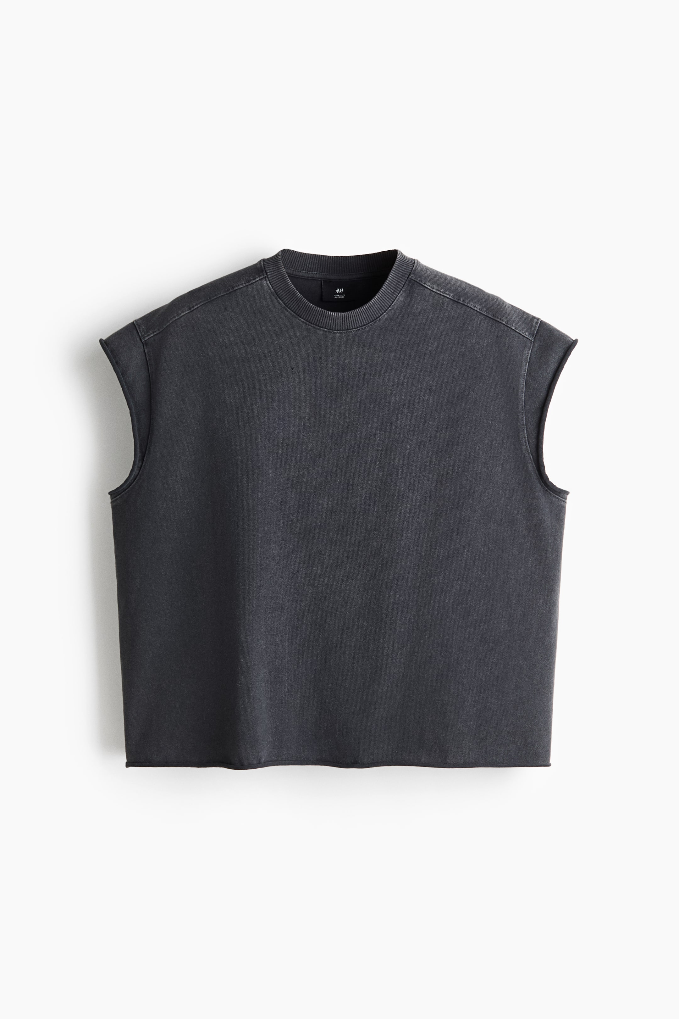 Xem ảnh lớn hơn: Áo ba lỗ Oversized Fit - Màu xám đậm - Men | H&M VN 1