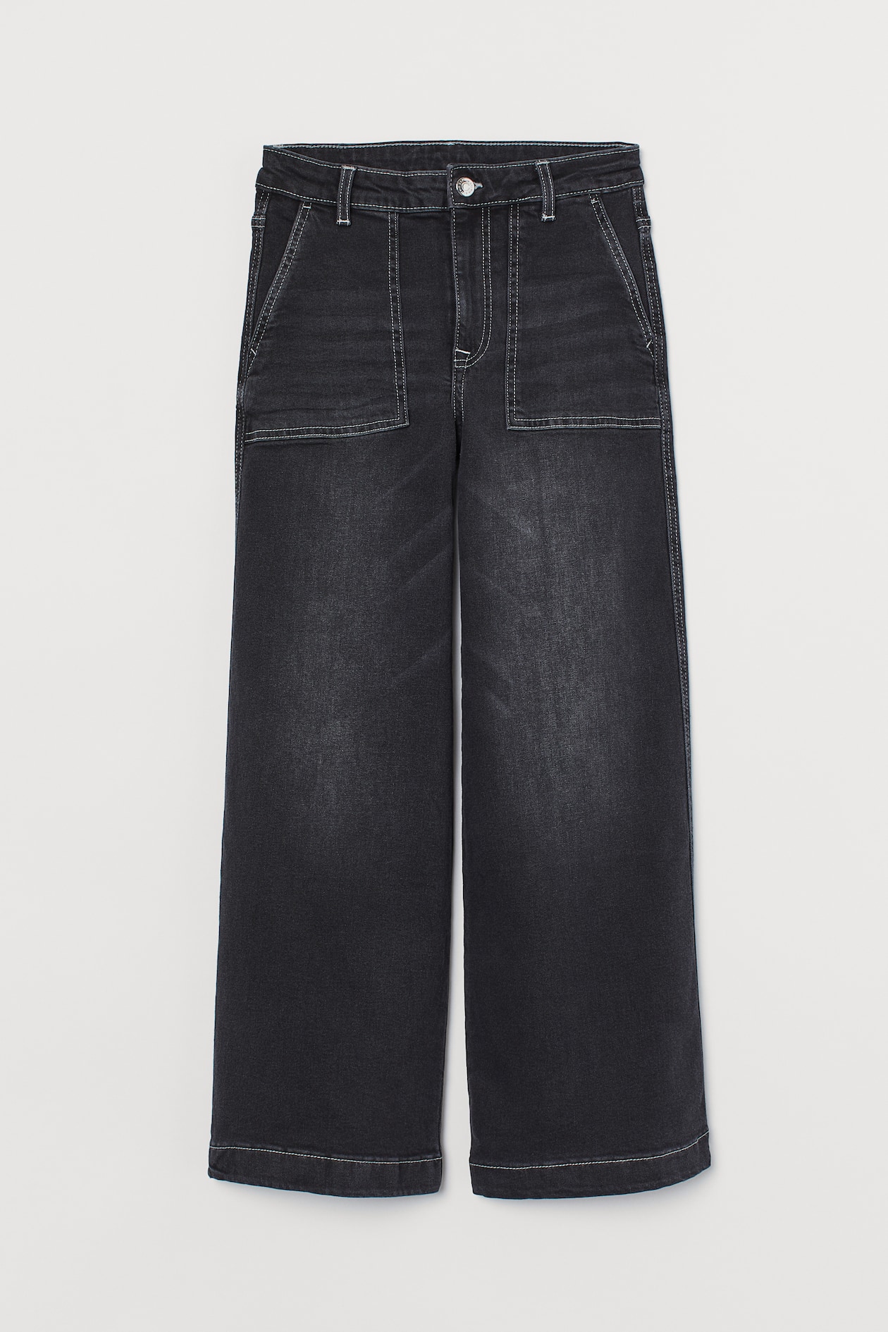 Culotte High Ankle Jeans - High waist - Ankle length - Black - Ladies ...