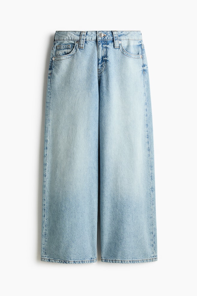 Baggy Wide Low Waist Jeans-Světlý denim blue - 1