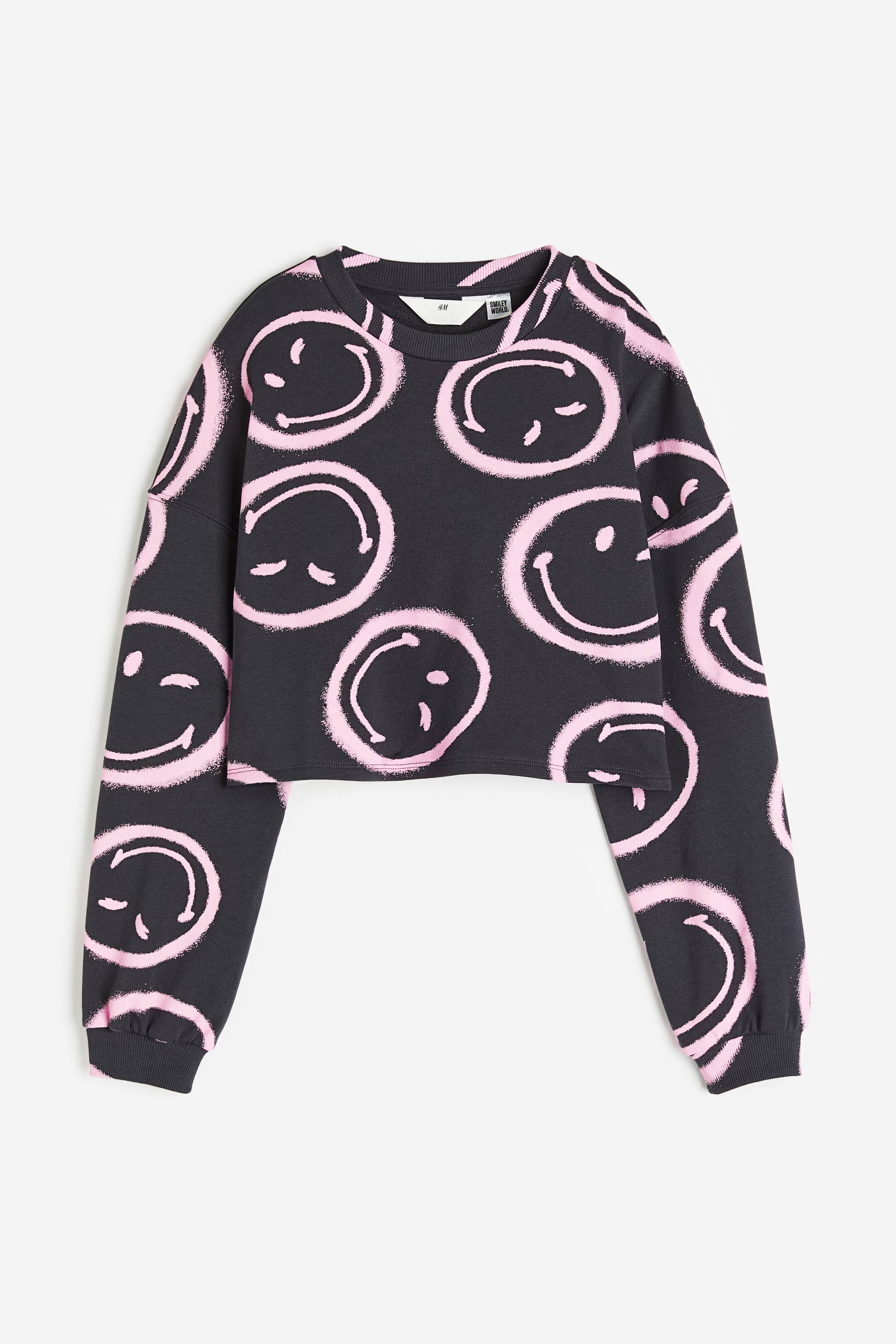 Ver imagen más grande: Sudadera boxy con motivo estampado - Gris oscuro/SmileyWorld® - NIÑOS | H&M ES 1