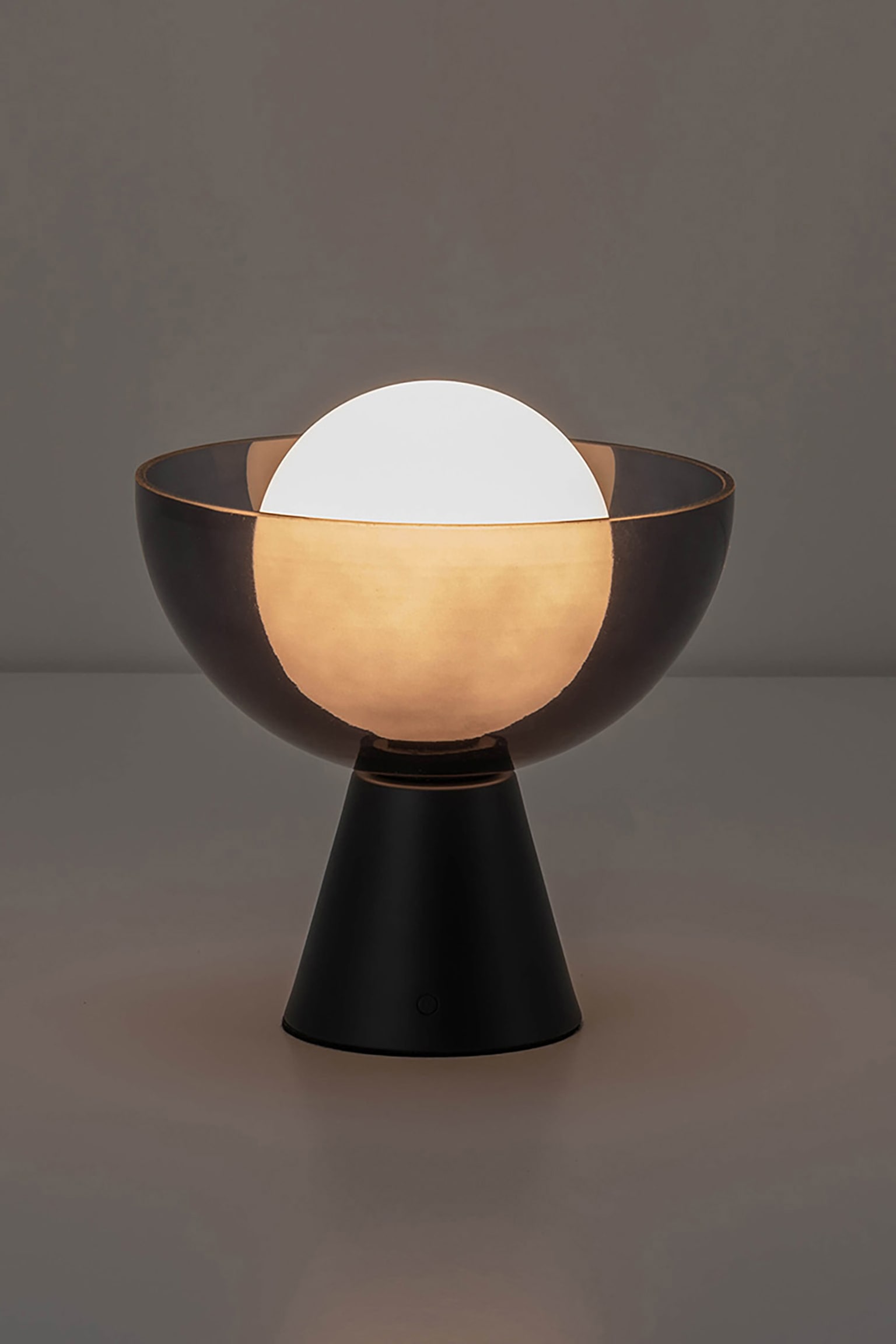 Bowl Rechargeable Table Lamp - Dark Grey/Red/Gold - 3