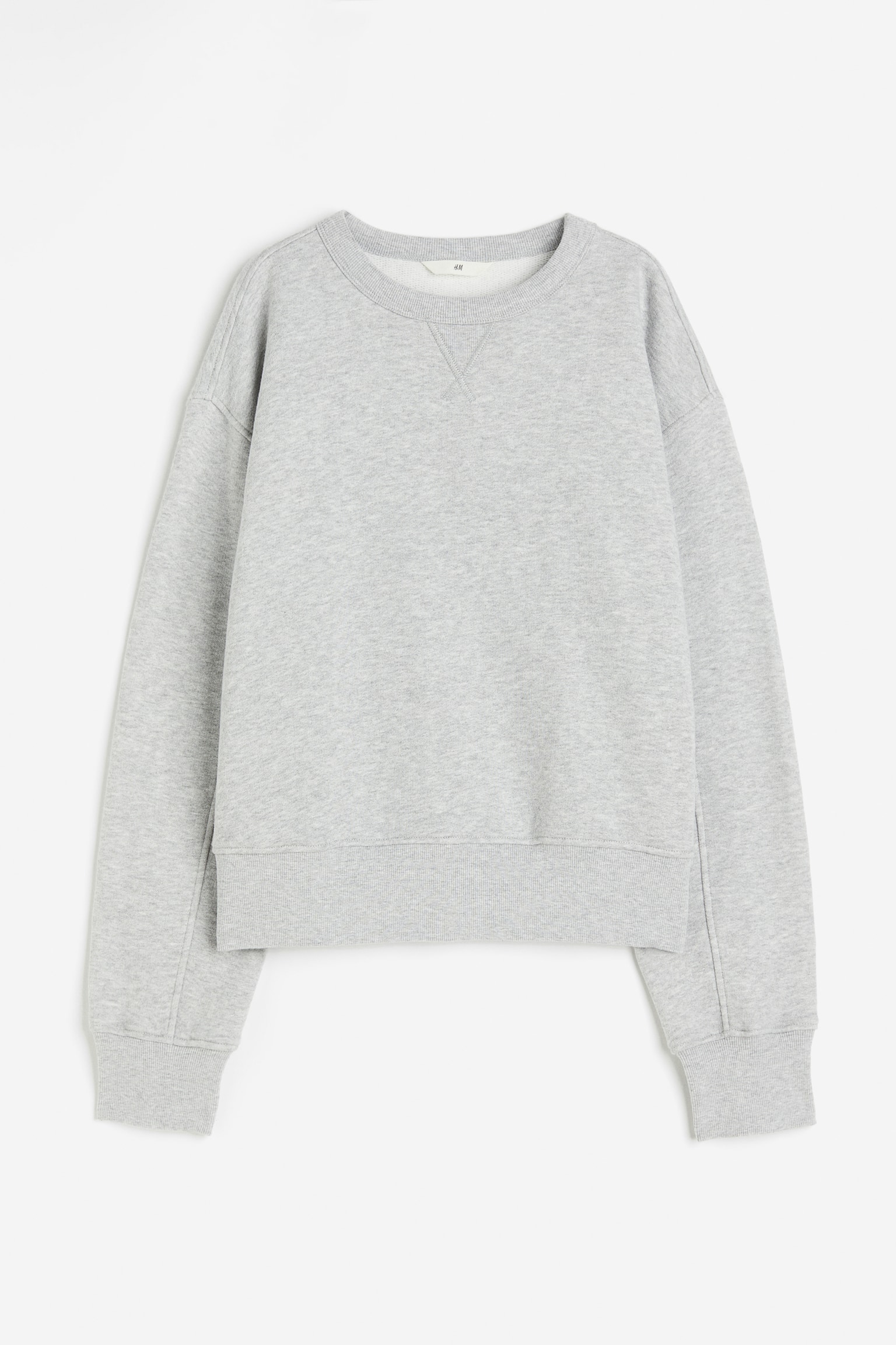 Sweatshirt - Light grey marl/Light khaki green - 1