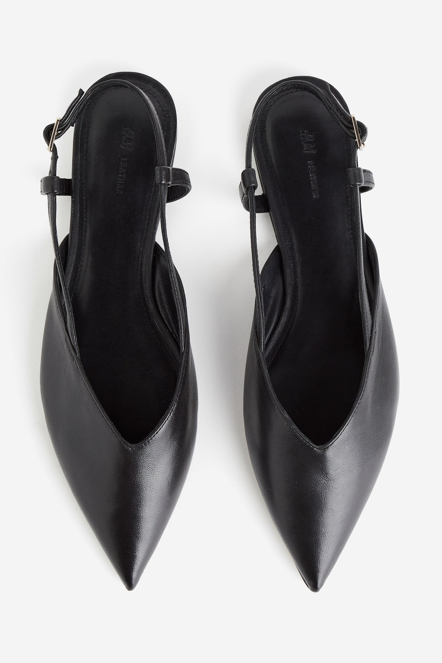 Leather slingbacks - Black - 5