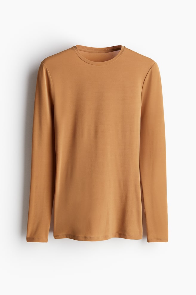 Fitted top - Dark beige - 1