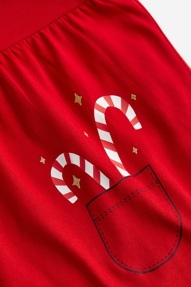 Robe imprimée en jersey - Rouge/Nounours - 2