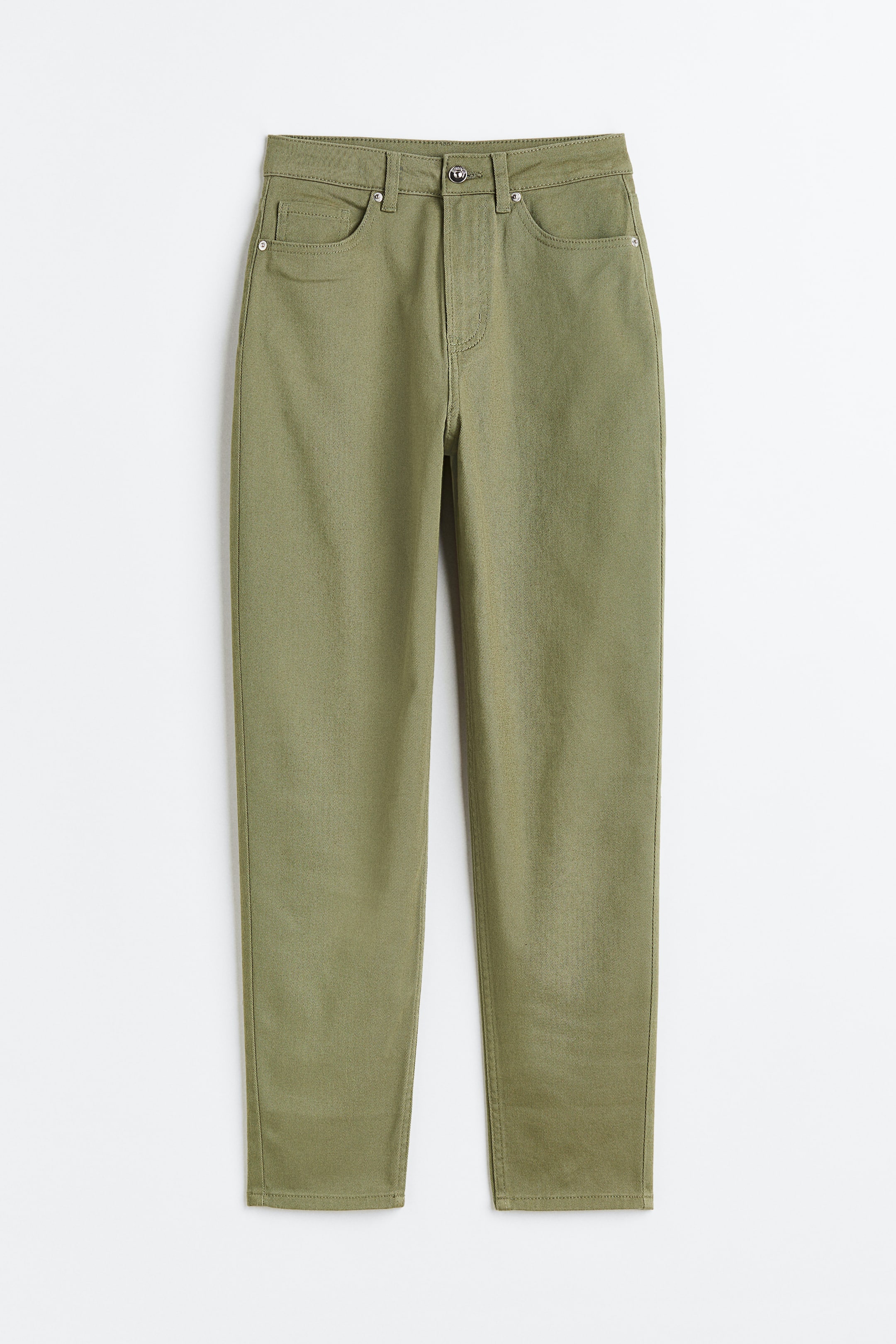 View larger image: Mom Loose Fit Twill trousers - Khaki green - Ladies | H&M IN 1