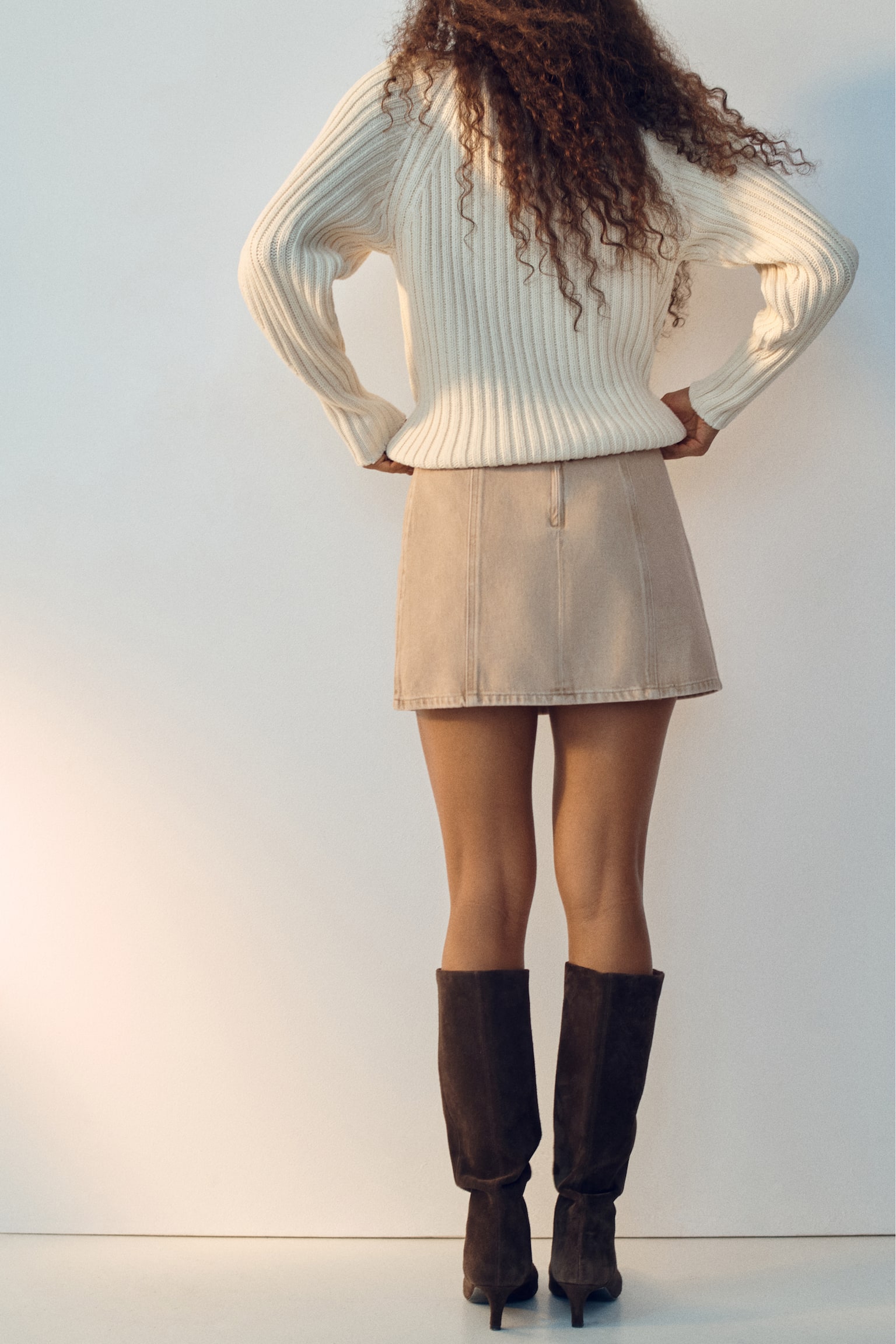 A-line mini skirt - Light beige/Denim blue/Dark denim blue/Black - 5