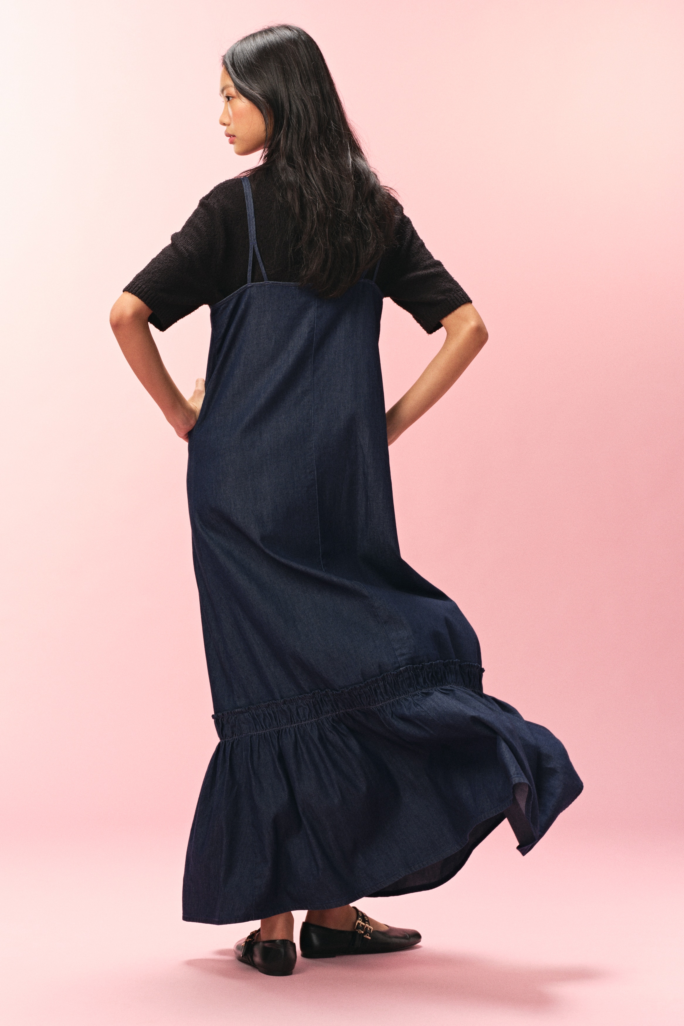 h&m long lyocell blend dress H&M Oversized Lyocell-blend Dress