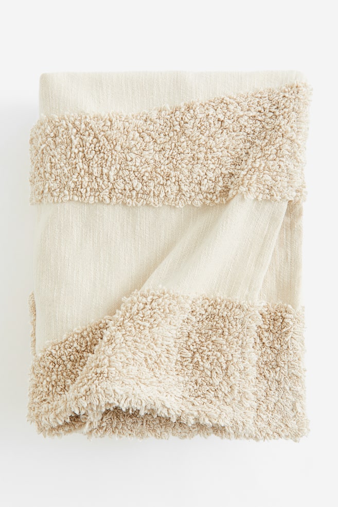 Tufted cotton bedspread - Natural white/Light beige - 1
