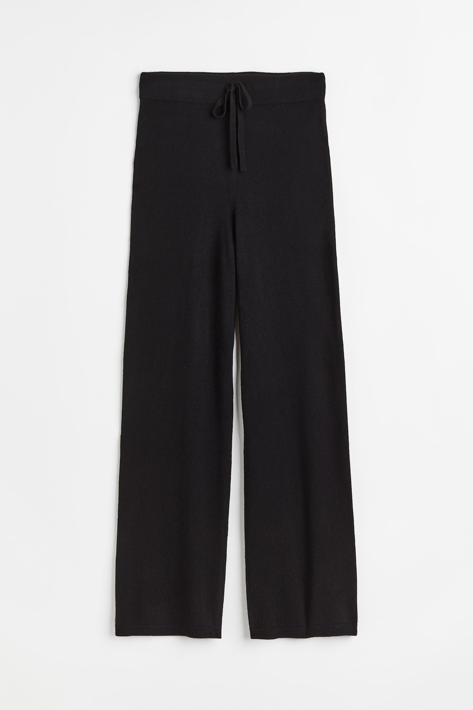 Knitted cashmere trousers - Black - 1