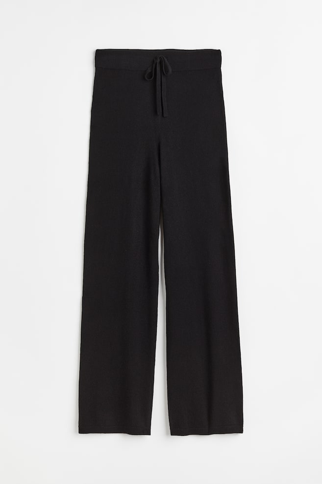 Knitted cashmere trousers - Black/Dark grey - 2