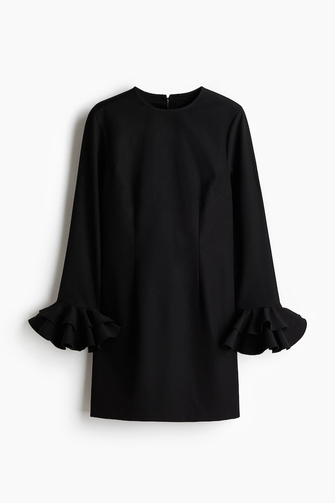 Vestido con volantes - Negro - 1