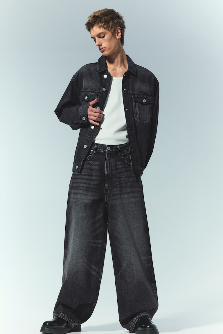 スーパーバギーデニム - デニムブラック - Men | H&M JP