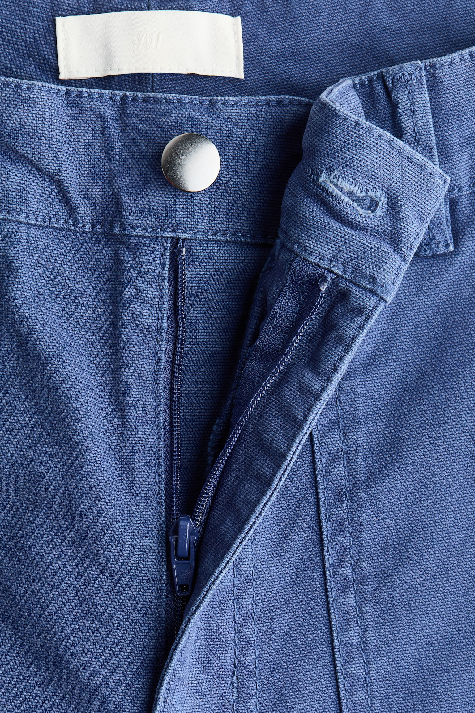 Cotton Canvas Pants - Blue/Beige - 6