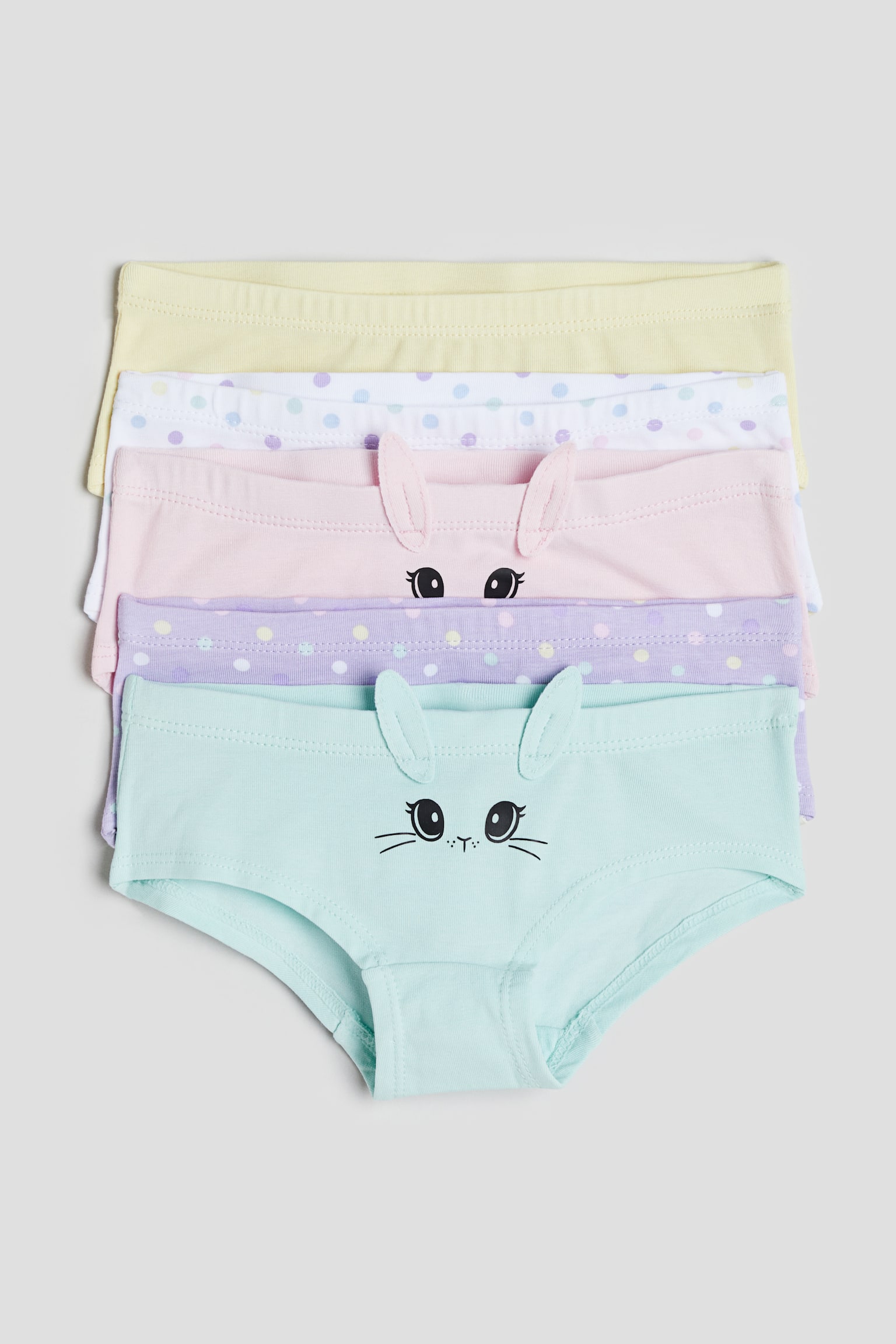 5-pack hipster briefs - Turquoise/Spotted/Light pink/Bunnies/Pink - 1