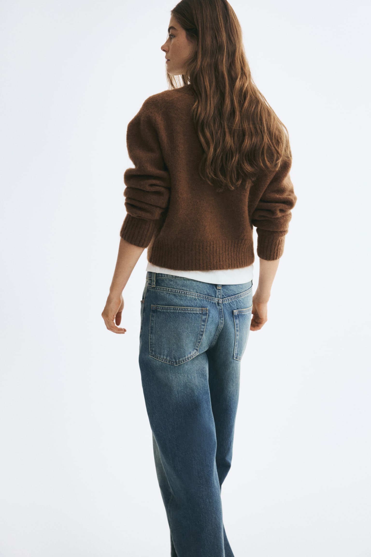 Женский кардиган H&M Beaded Mohair-Blend, цвет: Тёмный коричневый — фото 5