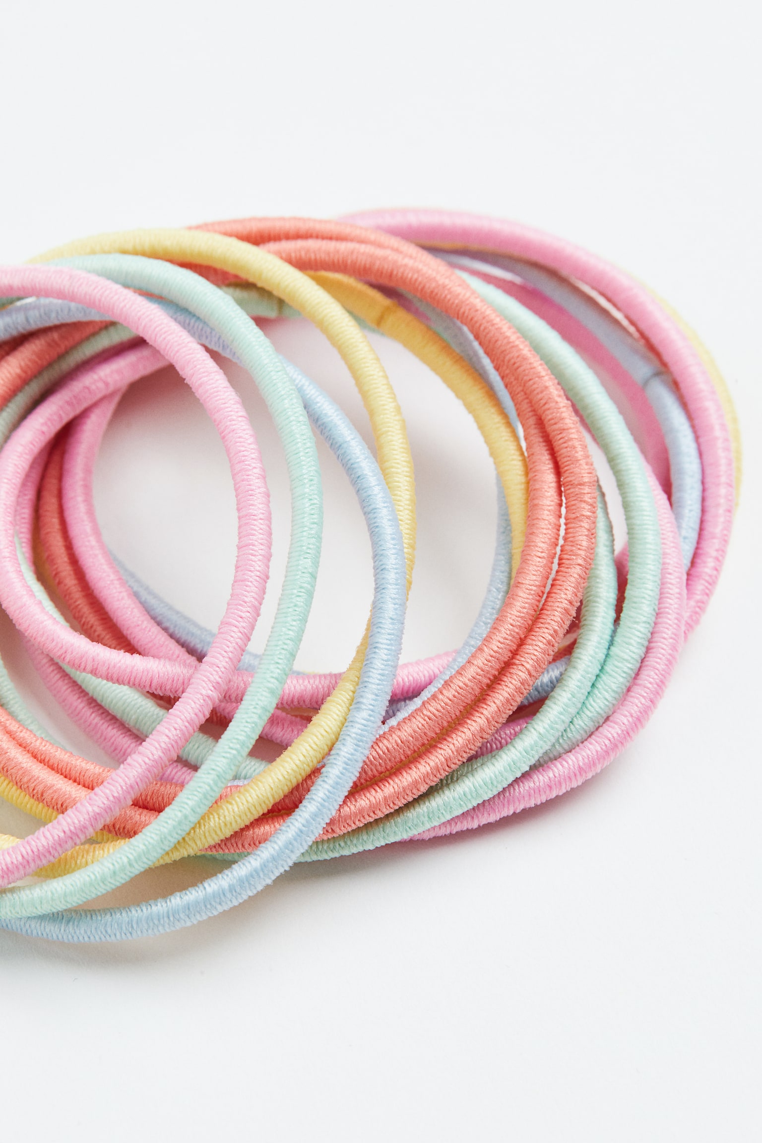 16-pack Hair Elastics - Pink/Yellow/Light blue/Light beige - 2