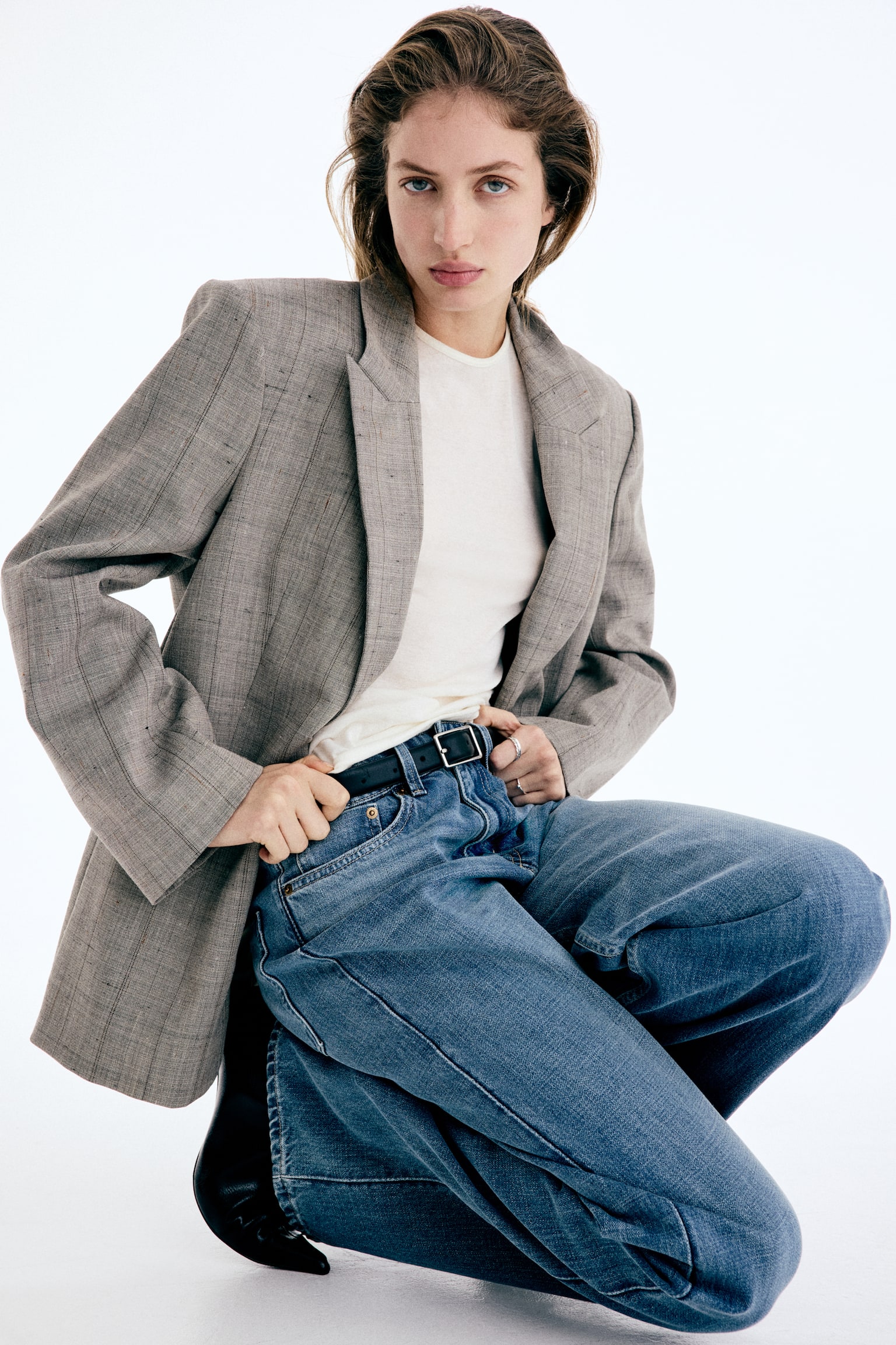 Wide High Jeans - כחול ג'ינס/כחול ג'ינס/שחור משופשף/כחול ג'ינס בהיר - 8