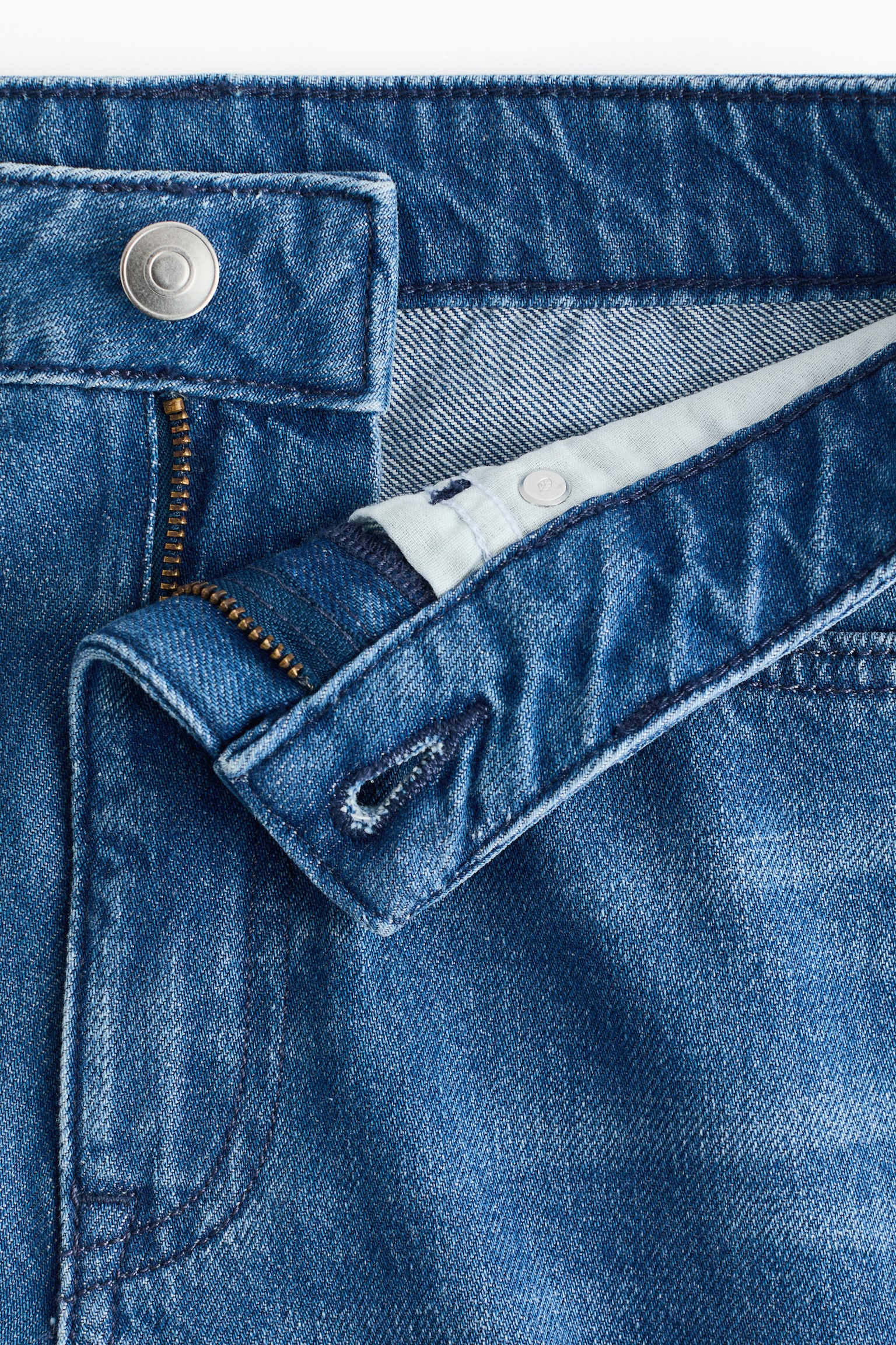 Wide Regular Side-striped jeans - Denim blue/White/Denim blue/Dark blue - 3