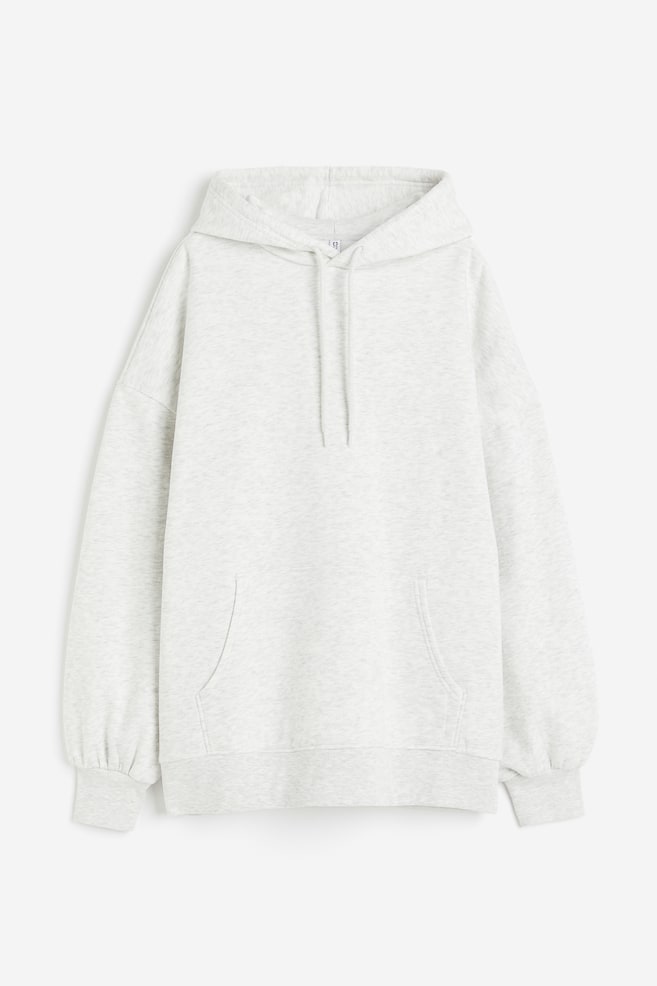 Oversized hoodie - Light grey marl/Black/Dark grey - 2