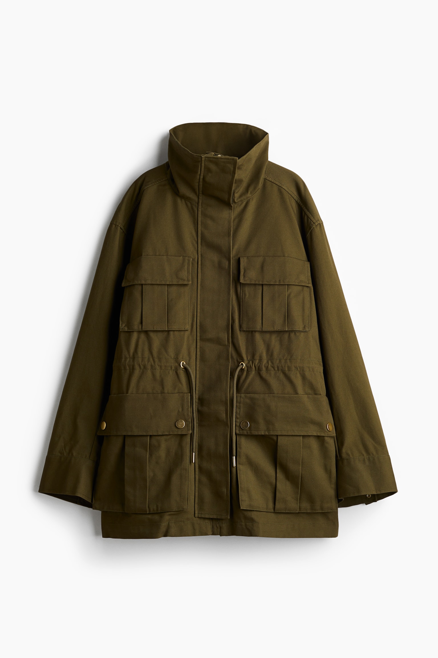 Oversized cargo jacket - Dark khaki green - 2