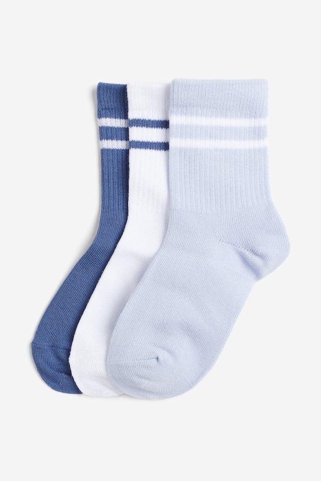 3-pack DryMove™ sports socks - Blue/Light blue/White/Black/Striped/Pink/Striped - 1