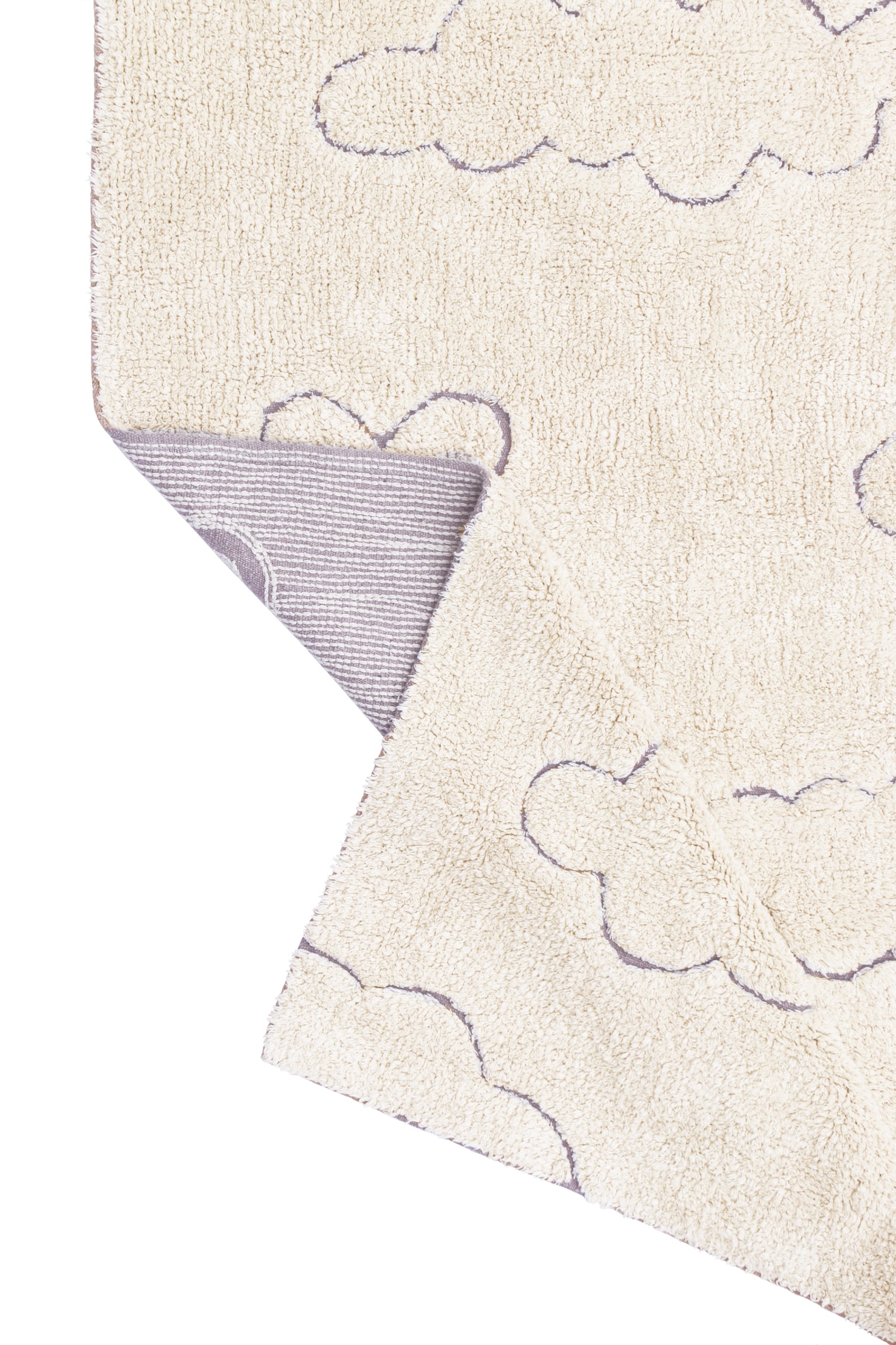 Rugcycled Tapis Lavable Clouds - Naturel-lilac - 2