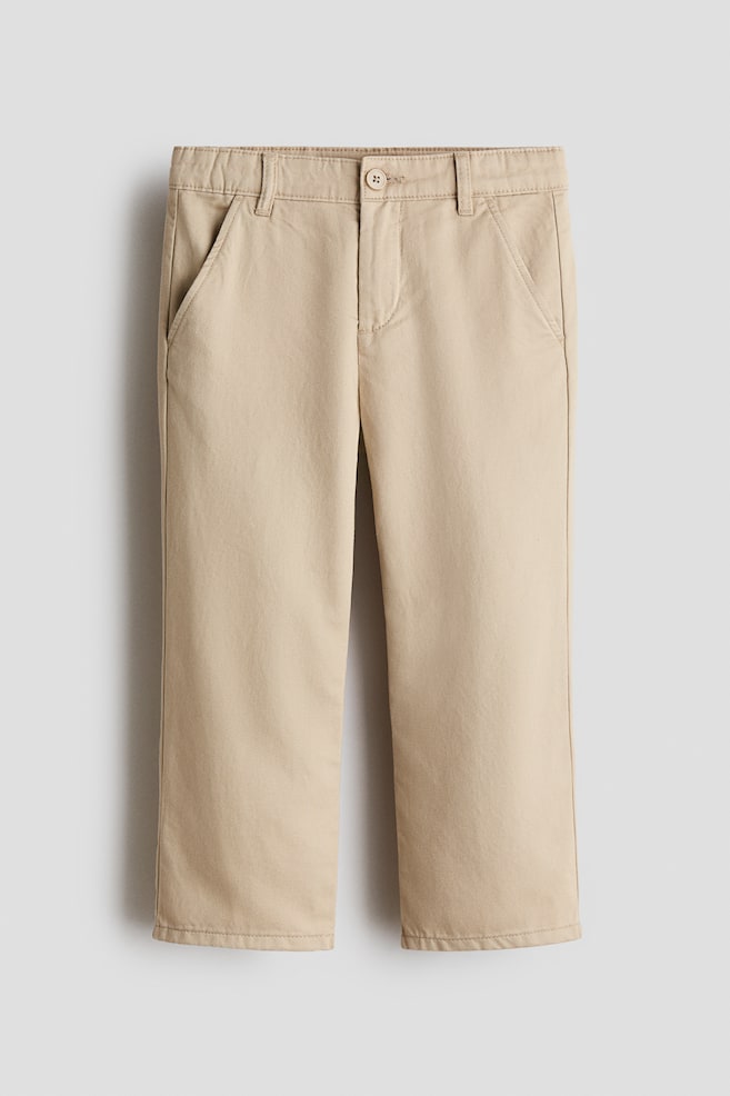 Loose-fit twill chinos - Beige - 1