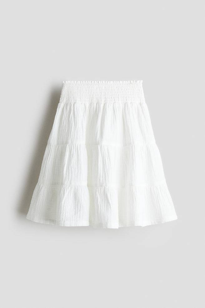 Jupe en mousseline de coton - Blanc - 1